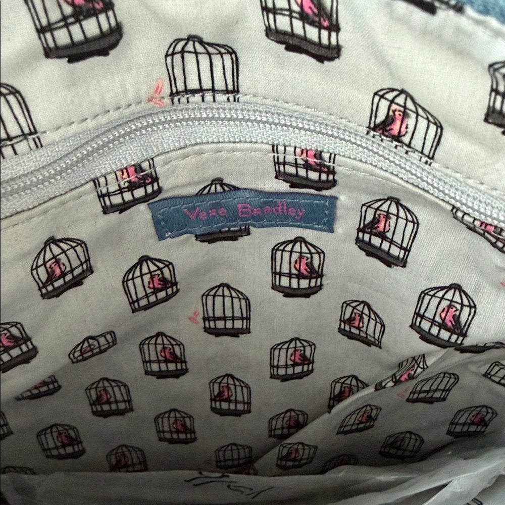 Vera Bradley Gray Cat Print Crossbody Bag VB701 - Picture 6 of 7